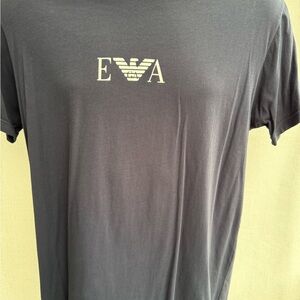 Emporio Armani Black Short-Sleeve T-Shirt with EA Logo